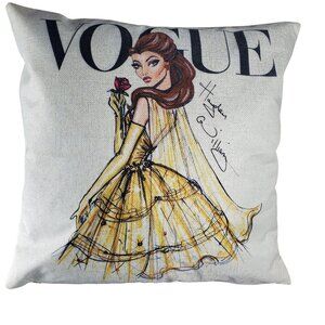 Belle Throw Pillowcase Beauty Beast Princess Sham Accent Pillow Cushion Cover